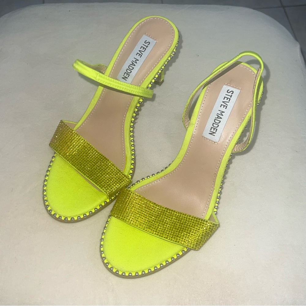 Neon green Steve Madden high heel sandals
